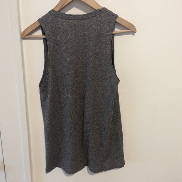 Madewell Grey Whisper Cotton V-Neck Pocket Tank - Picture 6 of 10